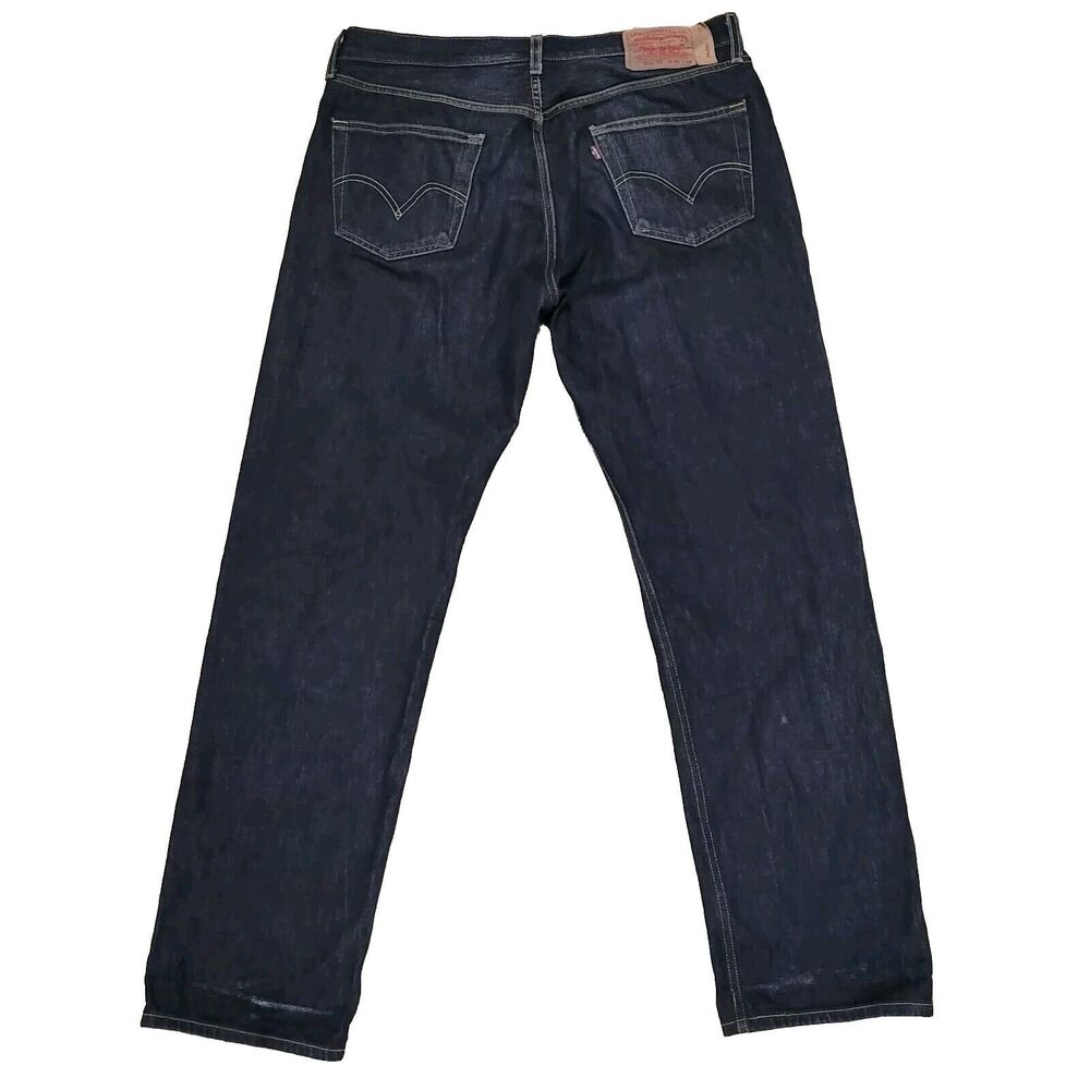 Vtg Levis 501XX Jeans Mens 36x34 Actual Sz 36x31 Black Button Fly Straig…